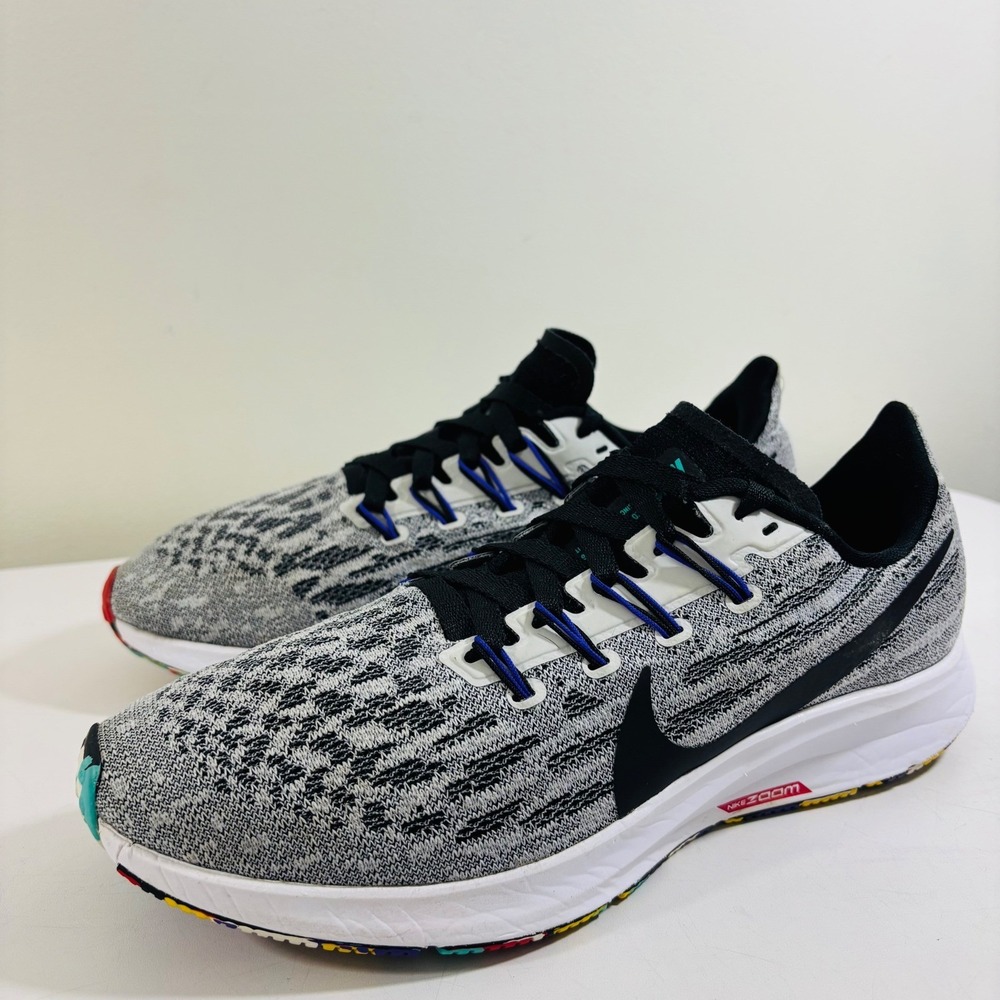 Nike Air Zoom Pegasus 36 Running Shoes Sneakers Men's Size 8 White  Gray